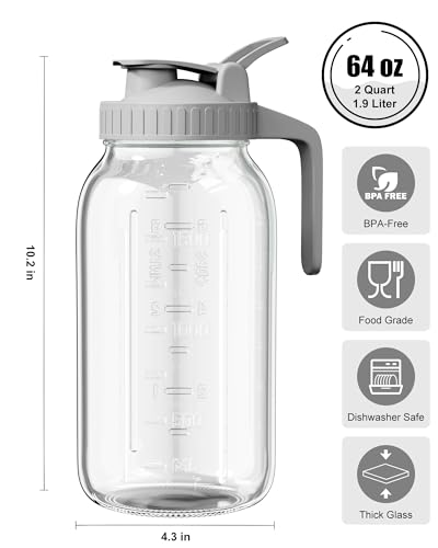 OneDream Glass Pitcher with Lid for Cold Beverages and Breast Milk
| OneDream Sun Tea Glass Jar for Outside and Home En